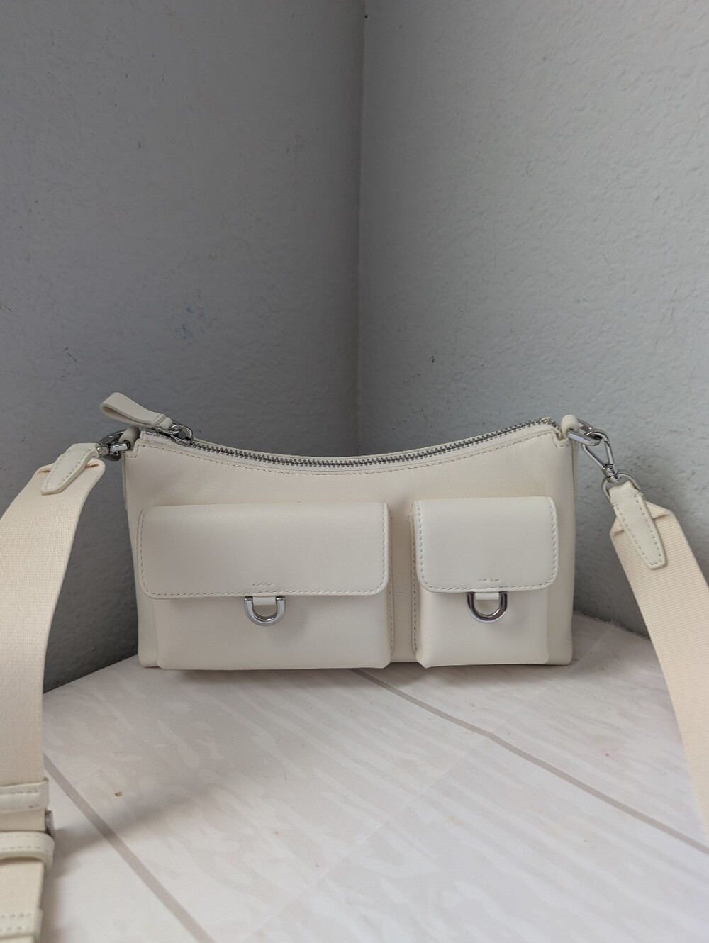 NWT Kate Spade KN666 Cargo Leather Crossbody Bag in Meringue